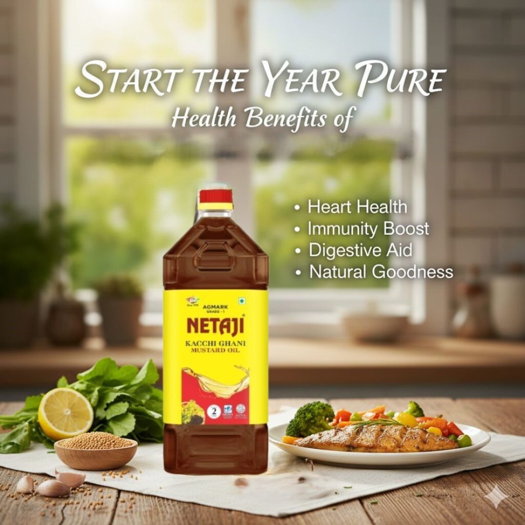 Netaji Kacchi Ghani Mustard Oil for traditional Indian cooking