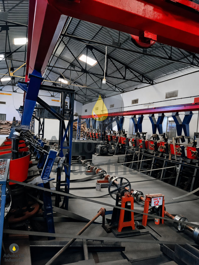 Oil processing machinery at Ashoka Oil Industries manufacturing facility