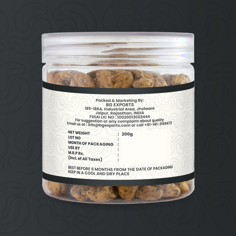 Netaji Black Pepper Roasted Cashew Nuts 200gms Pack || Grade A+ Kernels || Roasted @ Low Temperature