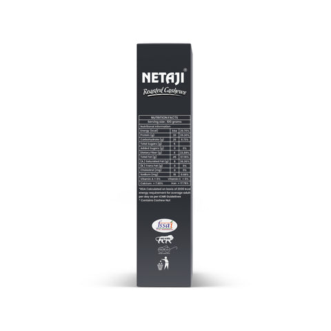 Netaji Black Pepper Roasted Cashew Nuts 250gms Box Pack || Grade A+ Kernels || Roasted @ Low Temperature