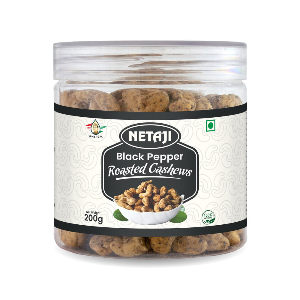 Netaji Black Pepper Roasted Cashew Nuts 200 g – Ashoka Oil Industries