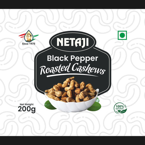 Netaji Black Pepper Roasted Cashew Nuts 250 g BoxAshoka Oil Industries