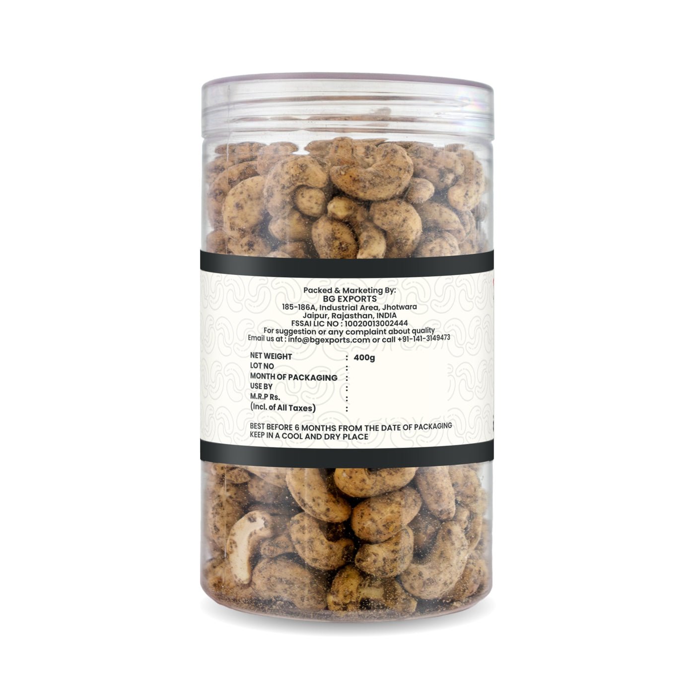 Netaji Black Pepper Roasted Cashew Nuts 400 gAshoka Oil Industries