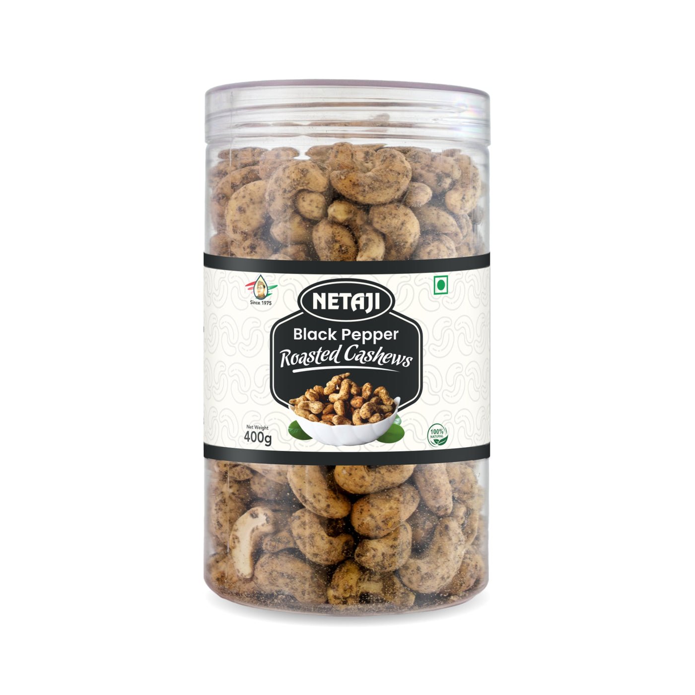 Netaji Black Pepper Roasted Cashew Nuts 400 gAshoka Oil Industries