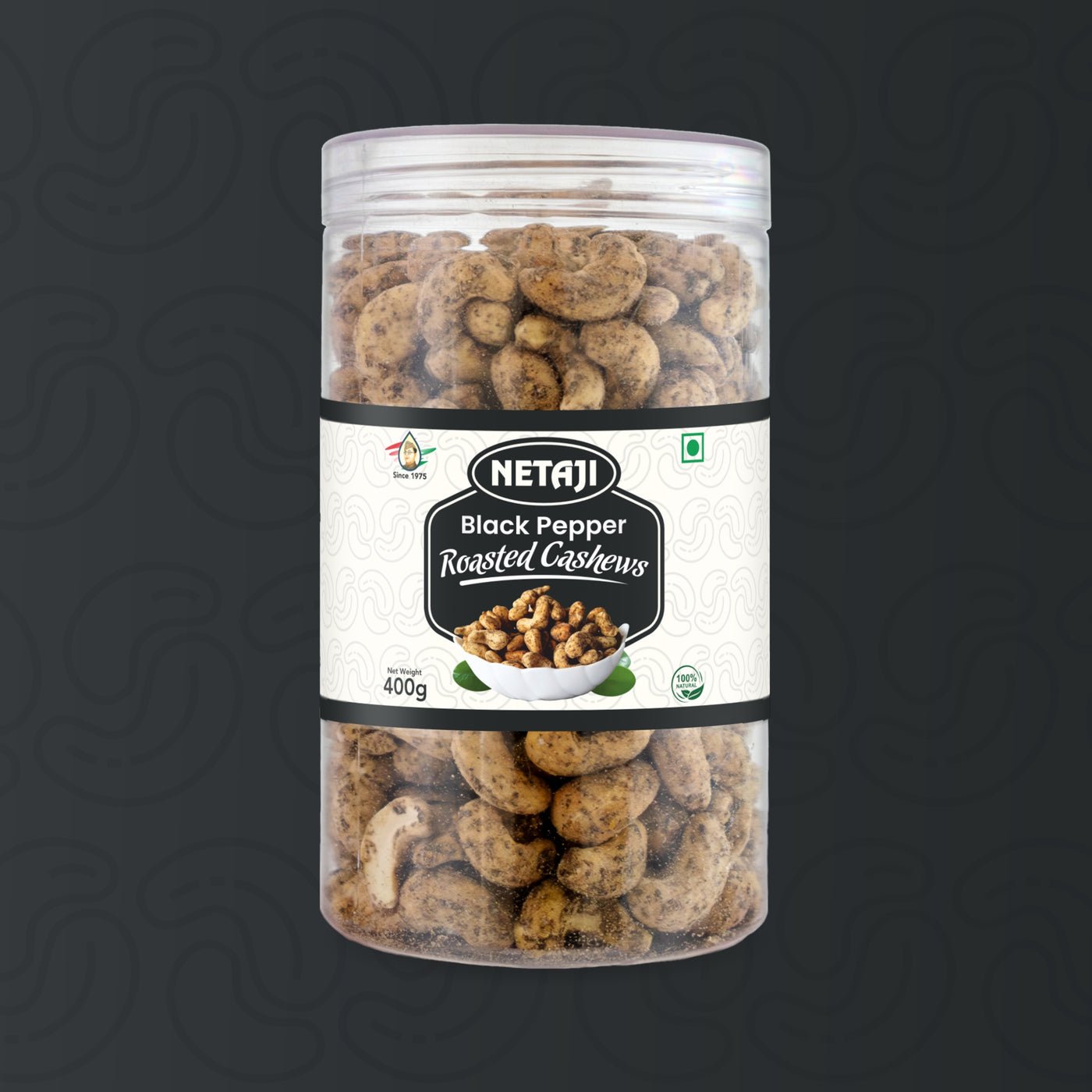Netaji Black Pepper Roasted Cashew Nuts 400 gAshoka Oil Industries