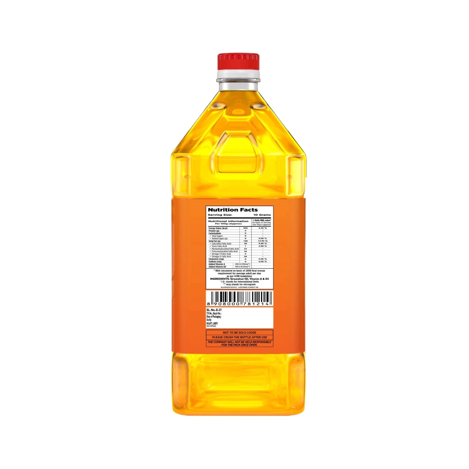 Netaji Double Filtered Groundnut Oil 5 Liter PET BottleAshoka Oil Industries