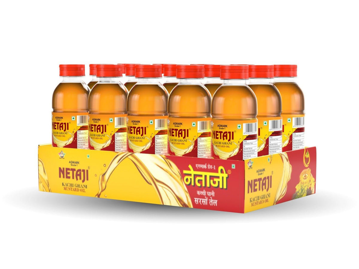 Netaji Kacchi Ghani Mustard Oil 200 ML (15 Bottles Pack)Ashoka Oil Industries