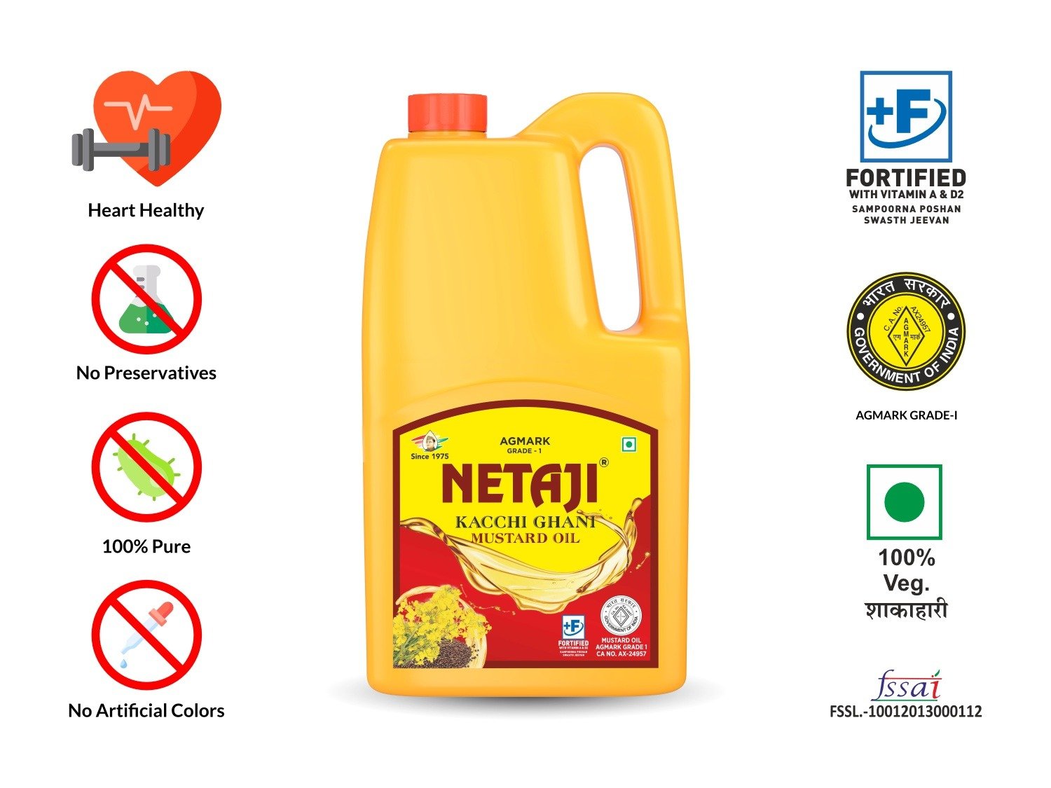 Netaji Kacchi Ghani Mustard Oil 5 Litre JarAshoka Oil Industries