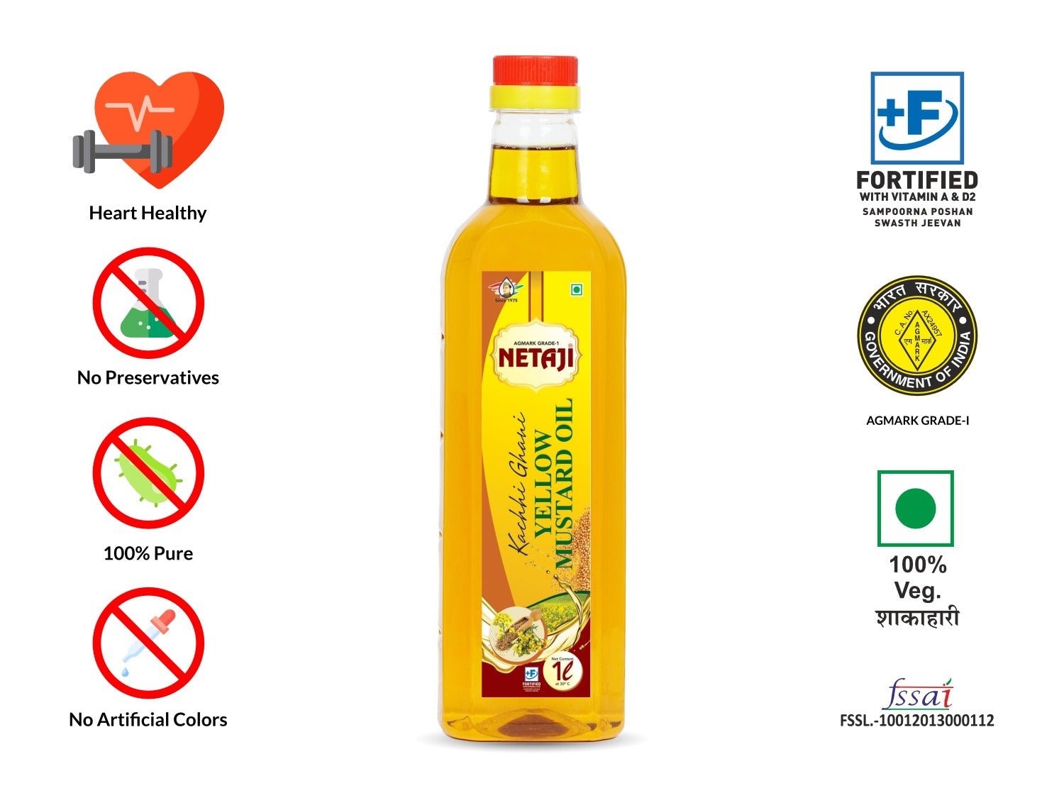 Netaji Kacchi Ghani Mustard Oil 500 MLAshoka Oil Industries