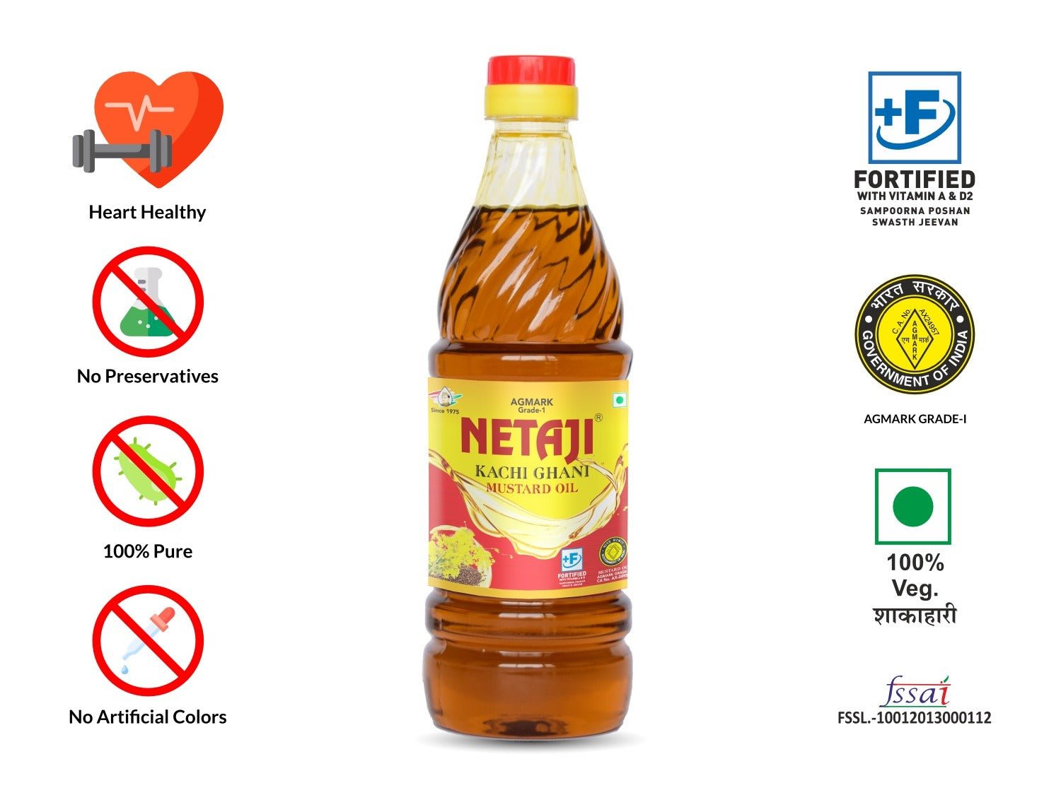 Netaji Kacchi Ghani Mustard Oil 500 MLAshoka Oil Industries