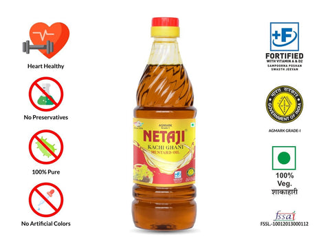 Netaji Kacchi Ghani Mustard Oil 500 MLAshoka Oil Industries