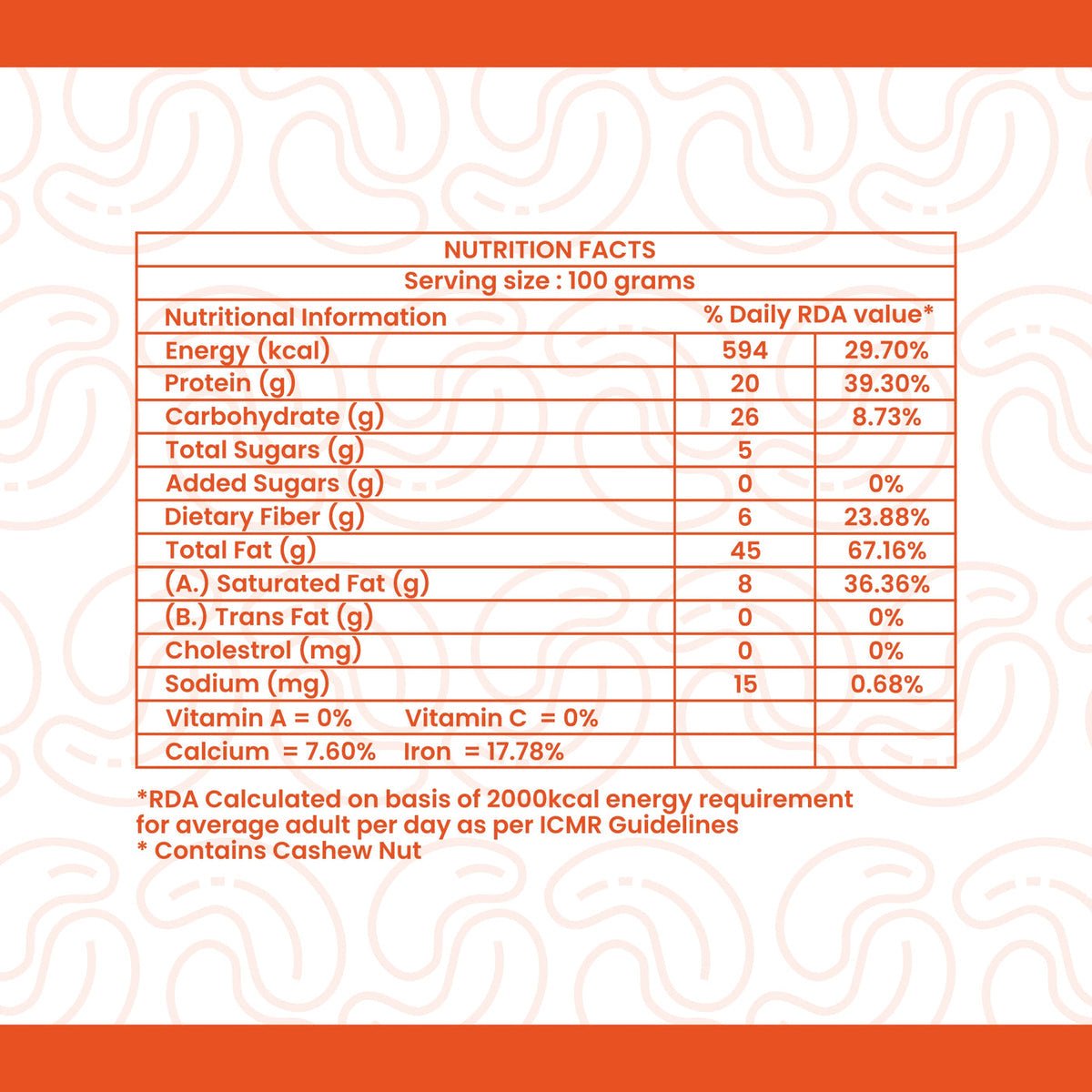 Netaji Peri-Peri Roasted Cashew Nuts 250 g BoxAshoka Oil Industries