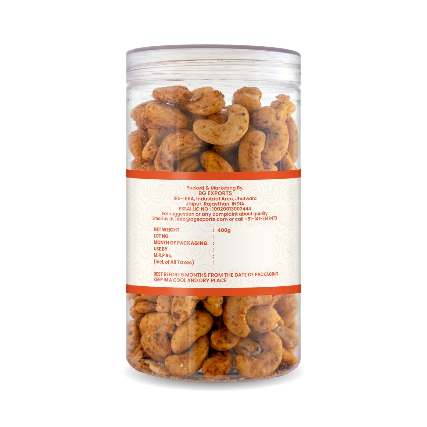 Netaji Peri-Peri Roasted Cashew Nuts 400 gAshoka Oil Industries