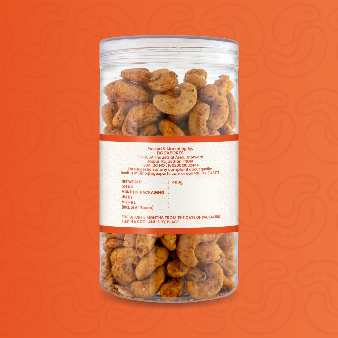 Netaji Peri-Peri Roasted Cashew Nuts 400 gAshoka Oil Industries