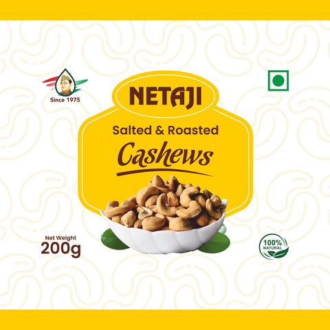 Netaji Salted Roasted Cashew Nuts 200 gAshoka Oil Industries