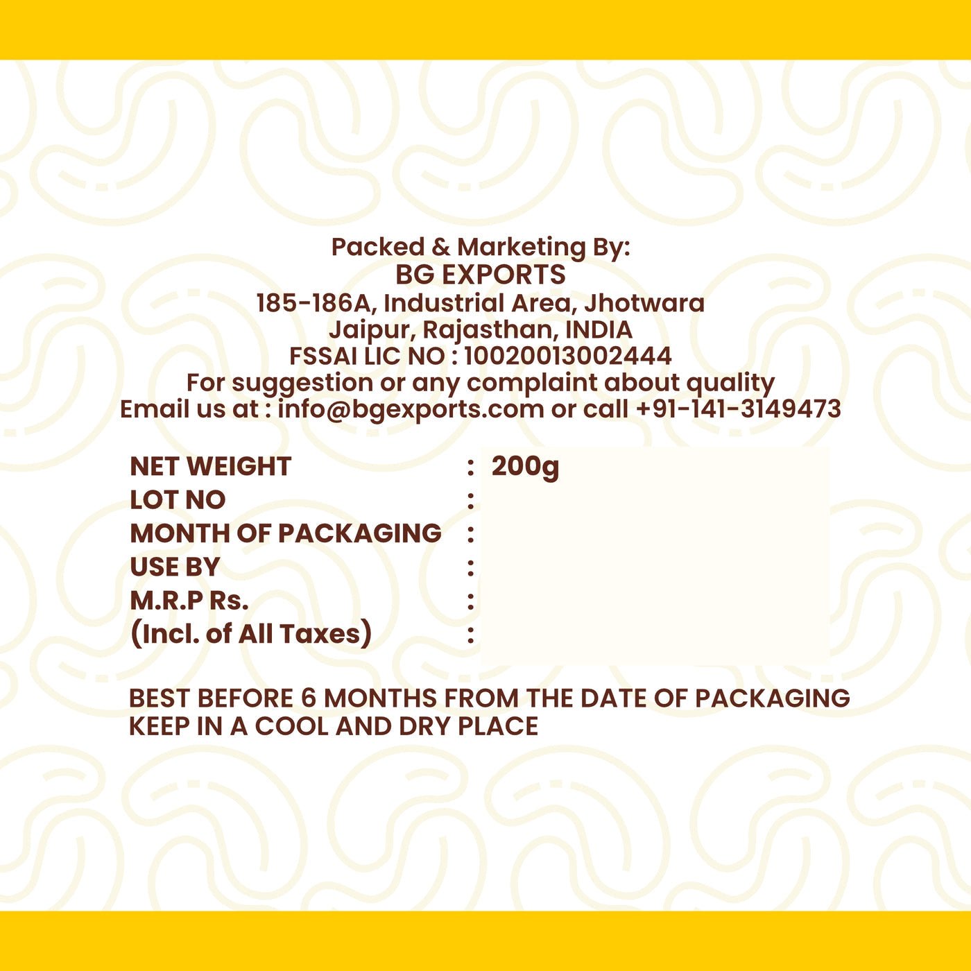 Netaji Salted Roasted Cashew Nuts 200 gAshoka Oil Industries