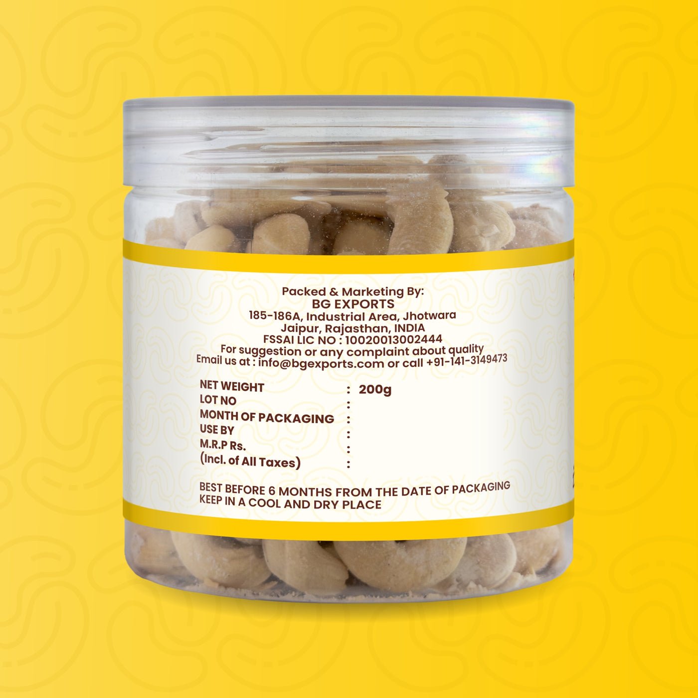 Netaji Salted Roasted Cashew Nuts 200 gAshoka Oil Industries