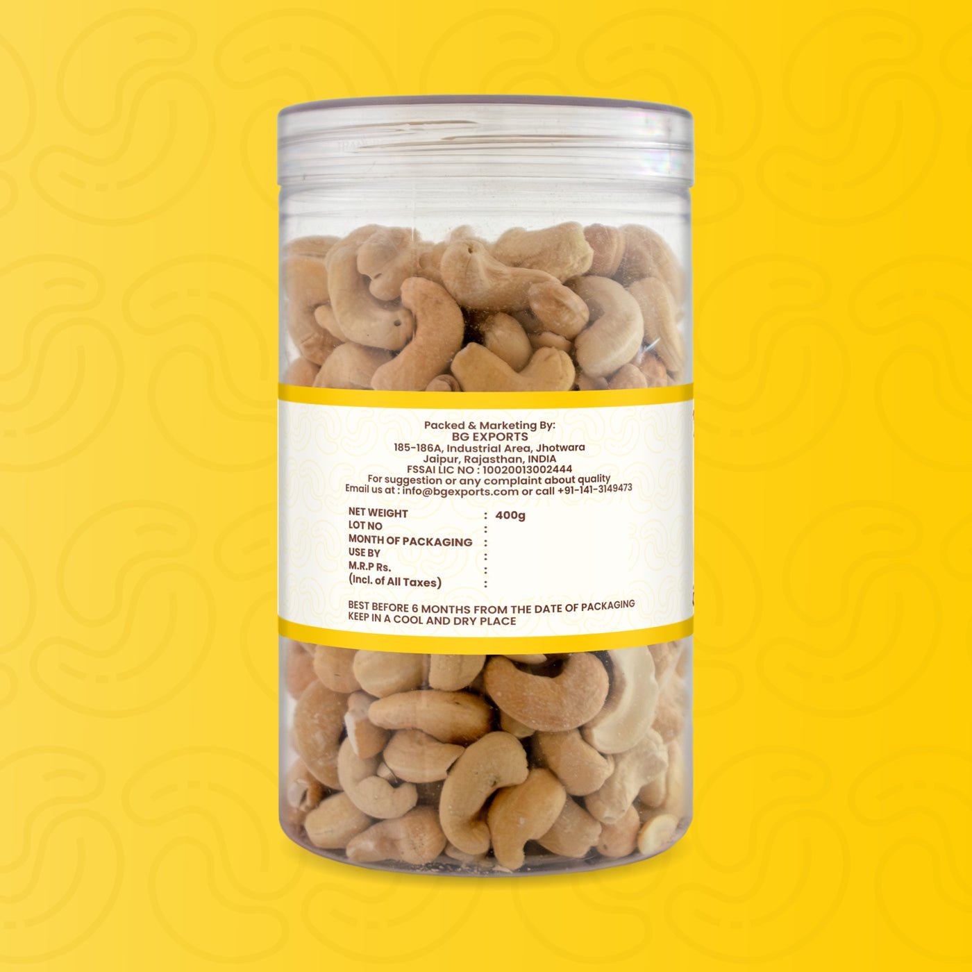 Netaji Salted Roasted Cashew Nuts 400 gAshoka Oil Industries