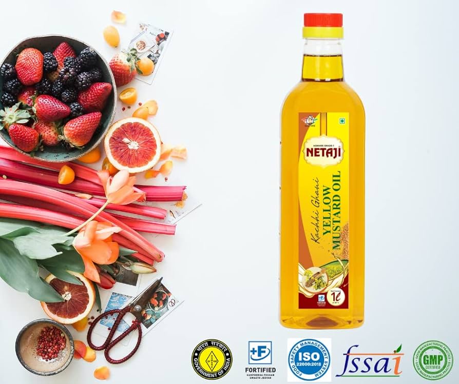 Netaji Yellow Mustard Oil 1 Litre BottleAshoka Oil Industries